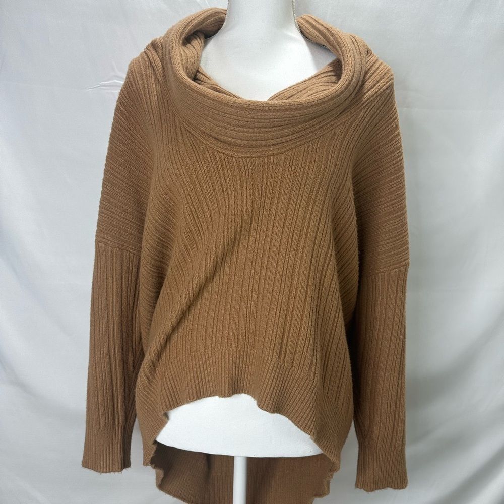 Zara Brown Ribbed Cowl Neck Sweater Size S - Picture 2 of 8